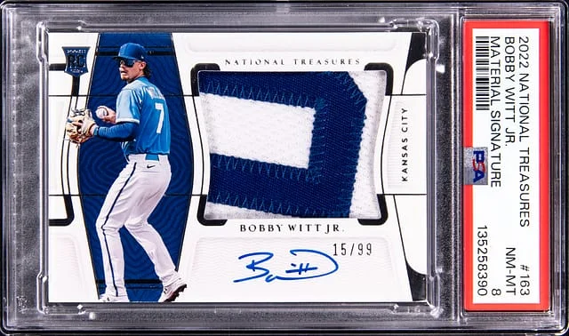 2022 Panini National Treasures Bobby Witt Jr. Patch Autograph (RPA) #163 card image