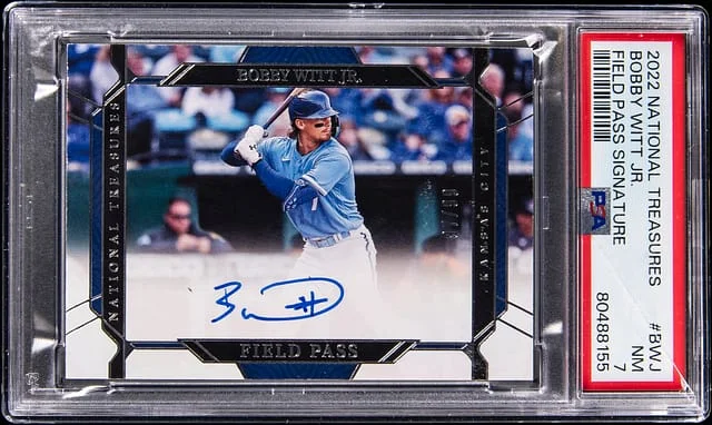 2022 Panini National Treasures Bobby Witt Jr. Field Pass Signature #FP-BWJ card image