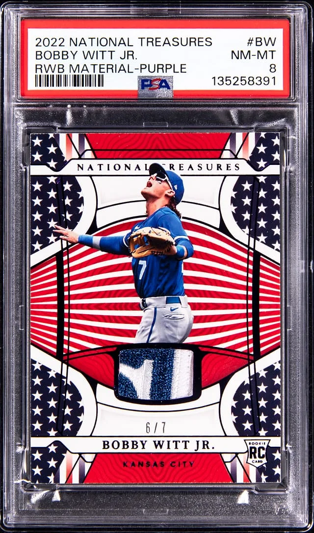 2022 Panini National Treasures Bobby Witt Jr. Patch Autograph (RPA) #RWB-BW card image