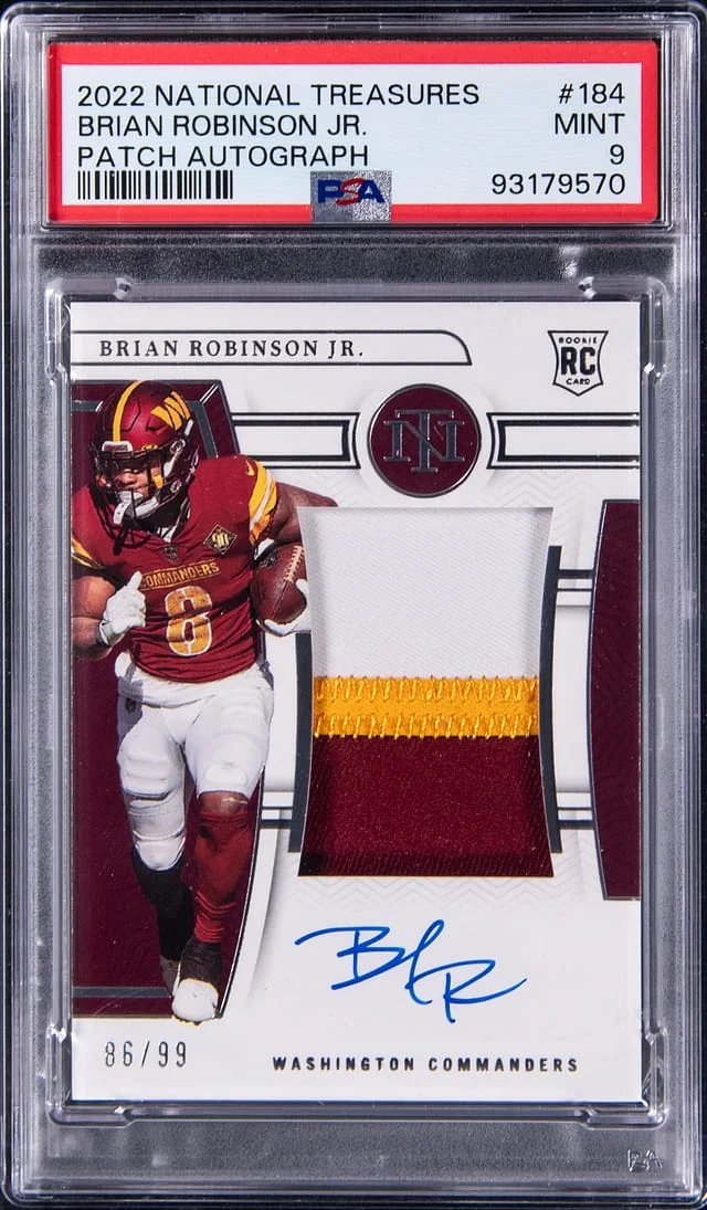 2022 Panini National Treasures Brian Robinson Jr. Patch Autograph (RPA) #184 card image