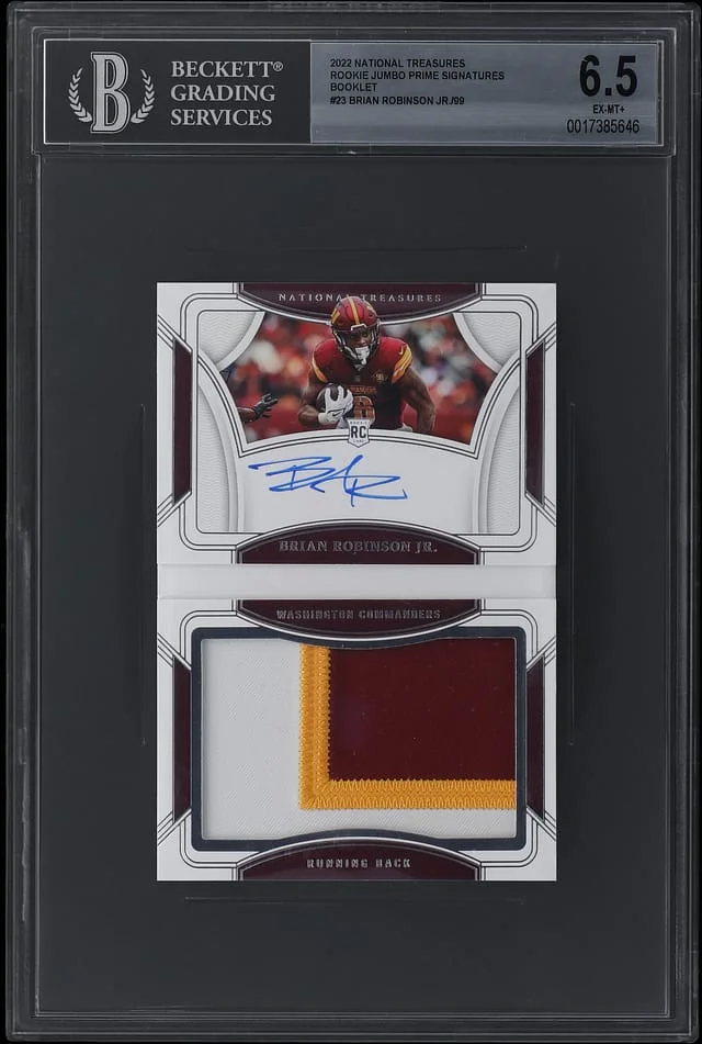 2022 Panini National Treasures Brian Robinson Jr. Jumbo Prime Signatures Booklet #RJB-BR card image