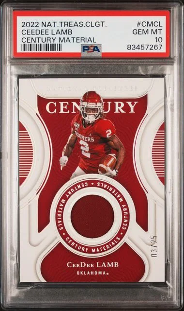 2022 Panini National Treasures Ceedee Lamb Collegiate Century Materials #CMCL card image