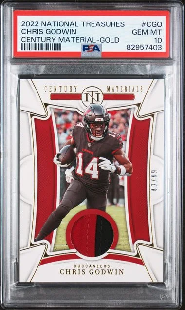 2022 Panini National Treasures Century Material Gold Cgo Chris Godwin #no-number card image