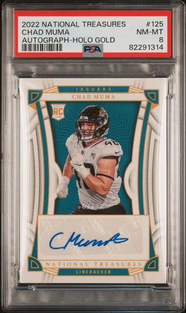 2022 Panini National Treasures Chad Muma Autograph Holo Gold #125 card image
