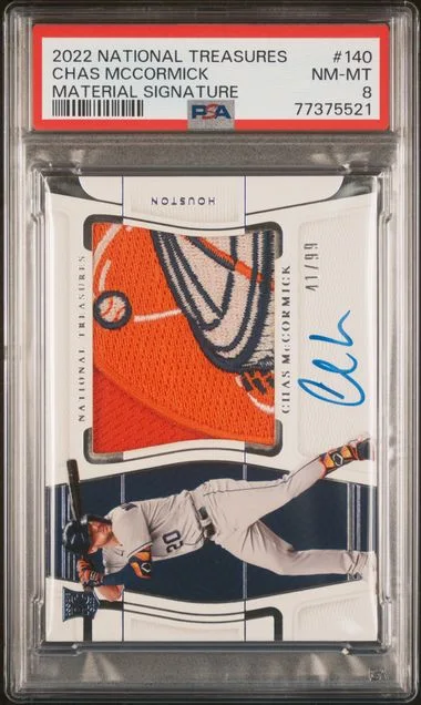 2022 Panini National Treasures Chas Mccormick Material Signature #140 card image