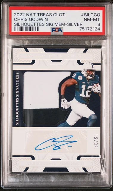 2022 Panini National Treasures Collegiate Silhouettes Signatures Memorabilia Silver Silcgo Chris Godwin #no-number card image