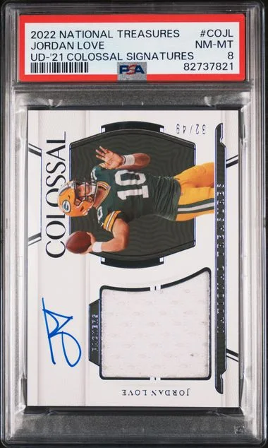 2022 Panini National Treasures Colossal Signatures Cojl Jordan Love Update #2021 card image