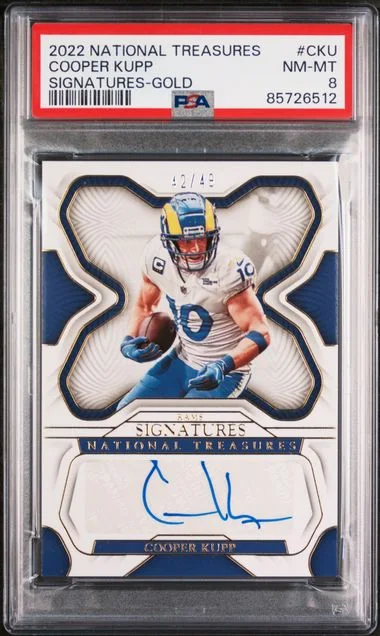 2022 Panini National Treasures Cooper Kupp Signatures Gold #SIG-CKU card image