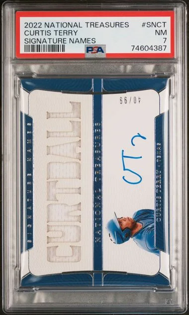 2022 Panini National Treasures Curtis Terry Signature Names #SNCT card image
