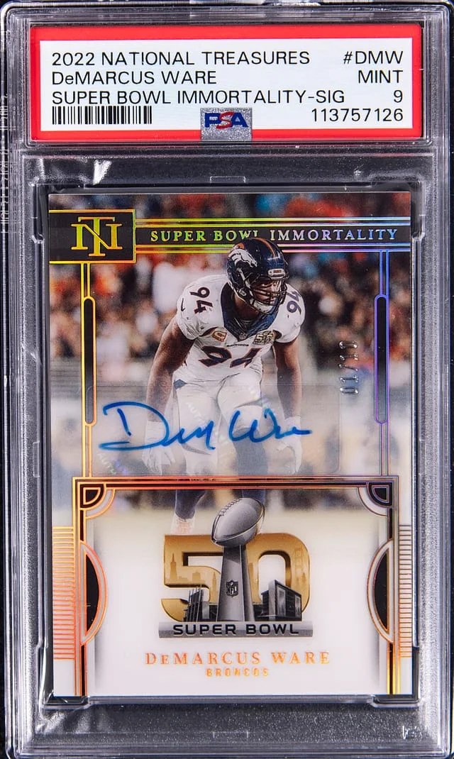 2022 Panini National Treasures DeMarcus Ware Super Bowl Immortality Signature #SB-DMW card image