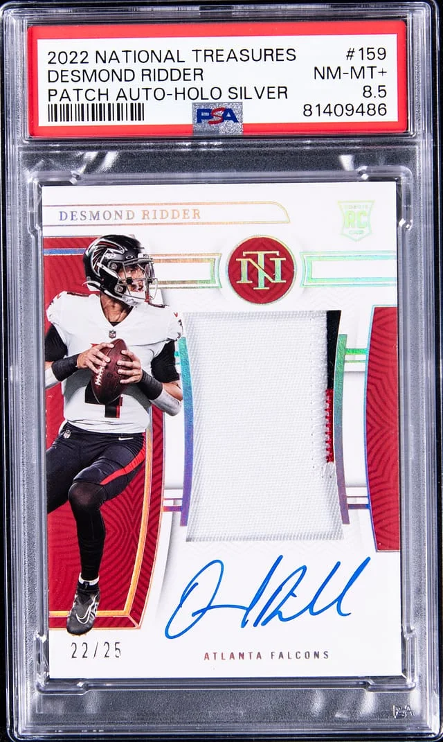 2022 Panini National Treasures Desmond Ridder Patch Autograph (RPA) #159 card image