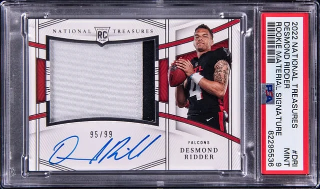 2022 Panini National Treasures Desmond Ridder Materials Signatures #RMS-DRI card image