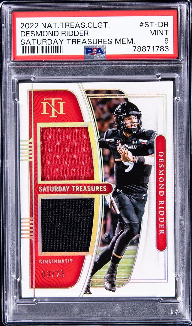 2022 Panini National Treasures Desmond Ridder Collegiate Saturday Treasures Memorabilia #ST-DR card image