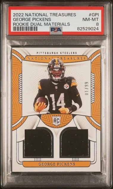 2022 Panini National Treasures Dual Materials Gpi George Pickens #no-number card image