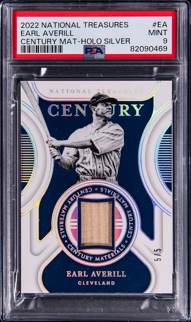 2022 Panini National Treasures Earl Averill Century Material Holo Silver #CEM-EA card image