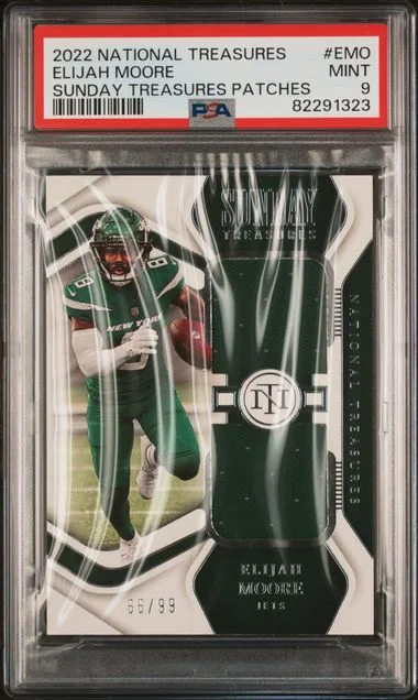 2022 Panini National Treasures Elijah Moore Sunday Treasures Patches #STR-EMO card image