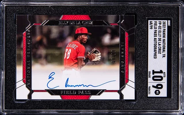 2022 Panini National Treasures Elly De La Cruz Field Pass Autographed #FP-EC card image