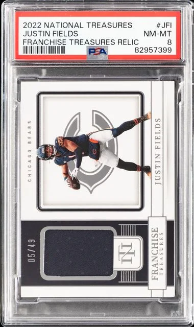 2022 Panini National Treasures Franchise Treasures Relic Jfi Justin Fields #no-number card image