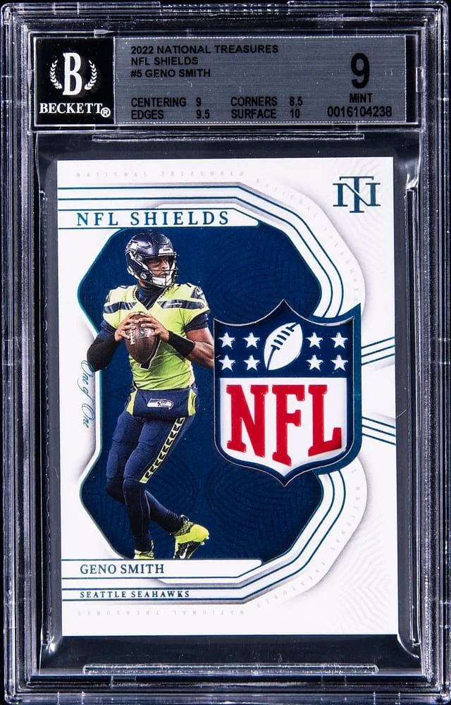 2022 Panini National Treasures Geno Smith NFL Shields #SHD-GSM card image