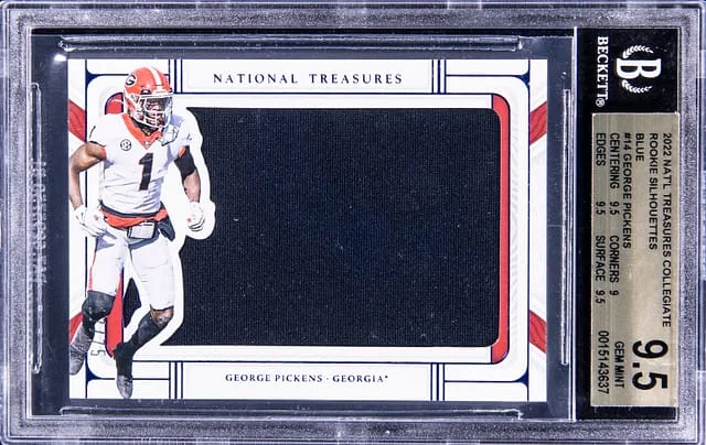 2022 Panini National Treasures George Pickens Collegiate Silhouettes Blue #14 card image