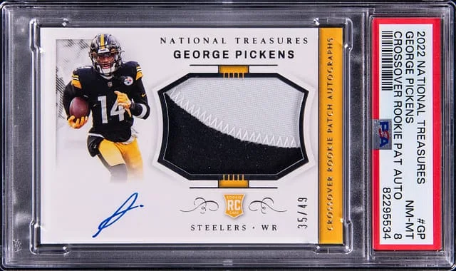2022 Panini National Treasures George Pickens Crossover Patch Autograph #CRPA-GP card image