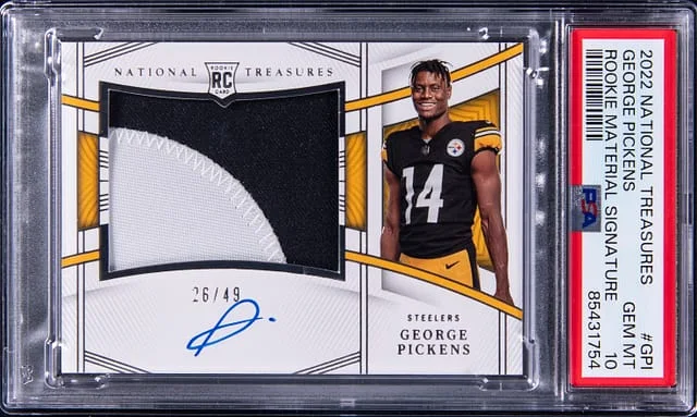 2022 Panini National Treasures George Pickens Material Signature #GPI card image