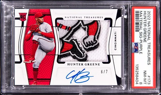 2022 Panini National Treasures Hunter Greene Patch Autograph (RPA) #173 card image