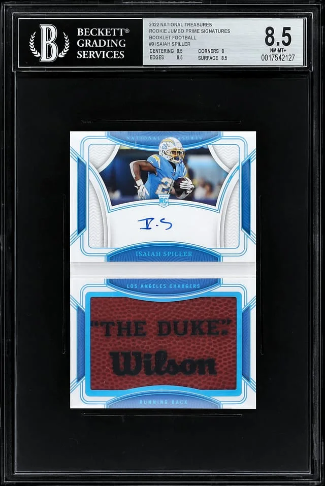 2022 Panini National Treasures Isaiah Spiller Jumbo Prime Signature Booklet #RJB-IS card image