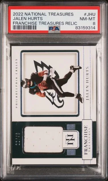 2022 Panini National Treasures Jalen Hurts Franchise Treasures Relic #JHU card image