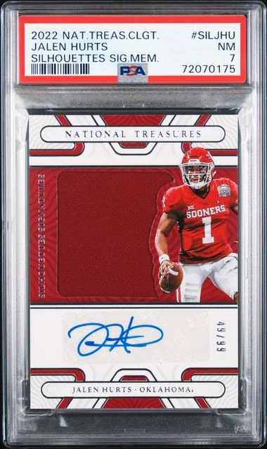 2022 Panini National Treasures Jalen Hurts Collegiate Silhouettes Signatures Memorabilia #SIL-JHU card image