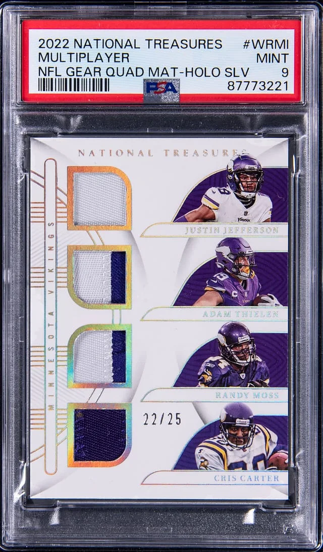 2022 Panini National Treasures Jefferson/Thielen/Moss/Carter Quad #GQM-WRM card image