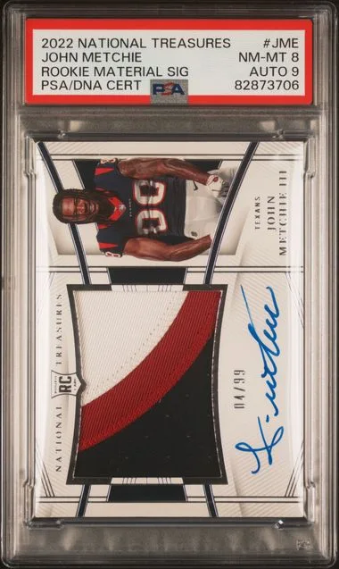 2022 Panini National Treasures John Metchie III Material Signature #JME card image