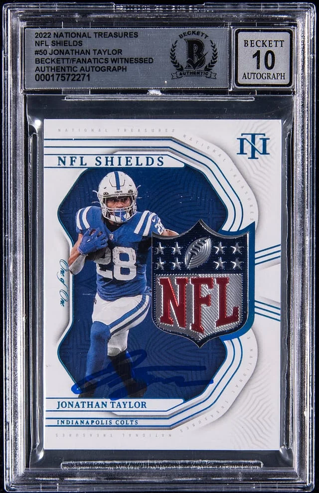 2022 Panini National Treasures Jonathan Taylor NFL Shields #SHD-JTA card image