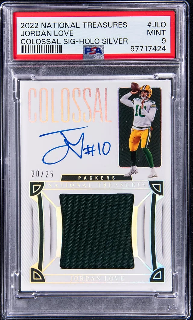 2022 Panini National Treasures Jordan Love Colossal Signature #CS-JLO card image