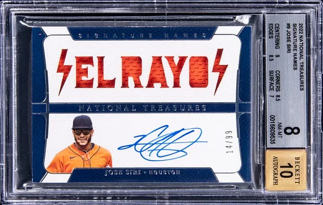 2022 Panini National Treasures Jose Siri Signature Names #SN-JS card image