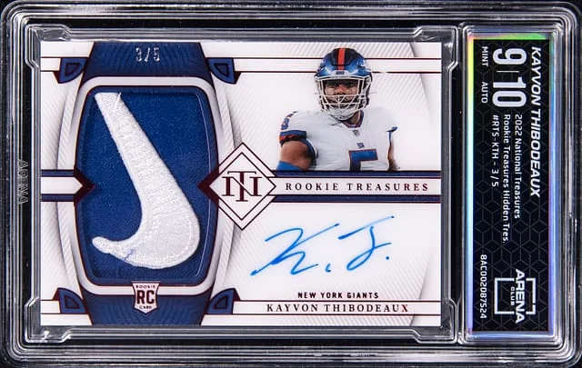 2022 Panini National Treasures Kayvon Thibodeaux Treasures Hidden Treasures Nike Swoosh #RTS-KTH card image