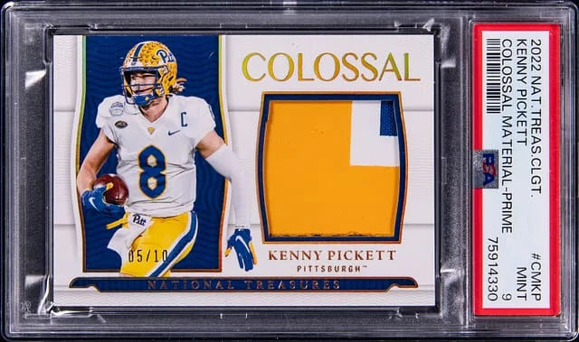 2022 Panini National Treasures Kenny Pickett Collegiate Colossal Materials Prime #CM-KP card image