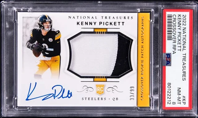 2022 Panini National Treasures Kenny Pickett Crossover Patch Autograph (RPA) #CRPA-KP card image