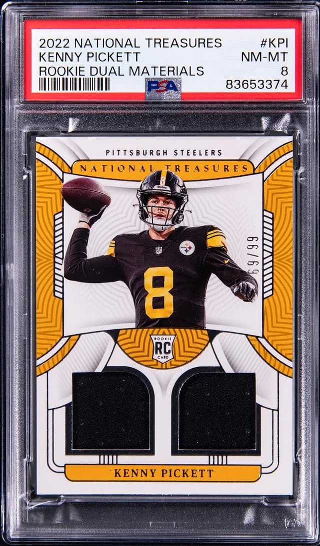 2022 Panini National Treasures Kenny Pickett Dual Materials #RDM-KP1 card image