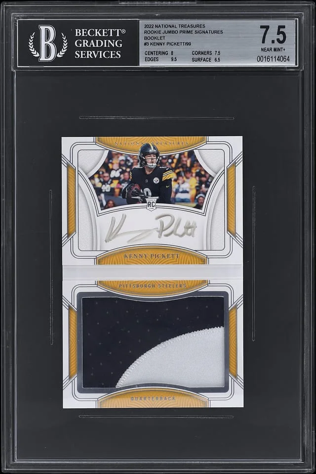 2022 Panini National Treasures Kenny Pickett Jumbo Prime Signatures Booklet #RJB-KP card image