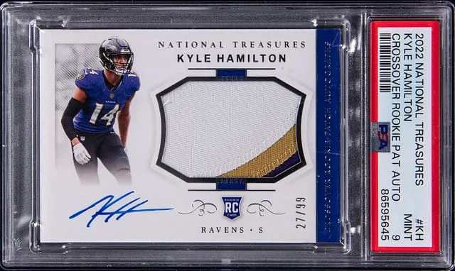 2022 Panini National Treasures Kyle Hamilton Crossover Patch Autograph #CRPA-KH card image