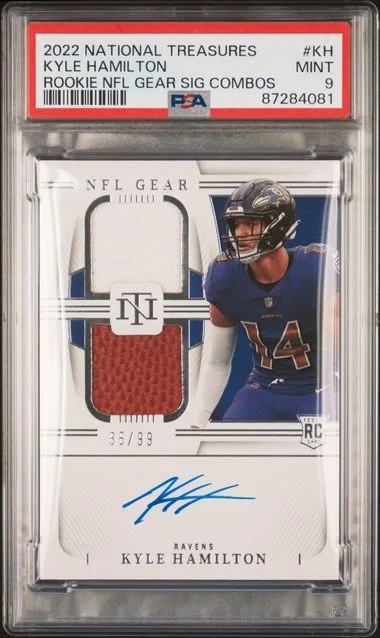 2022 Panini National Treasures Kyle Hamilton NFL Gear Signature Combos #KH card image