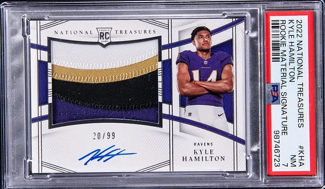 2022 Panini National Treasures Kyle Hamilton Material Signature #RMS-KHA card image