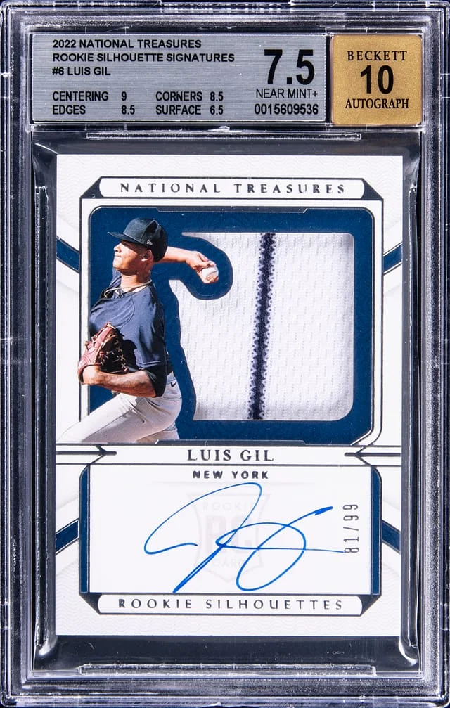 2022 Panini National Treasures Luis Gil Silhouette Signatures #RSS-LG card image