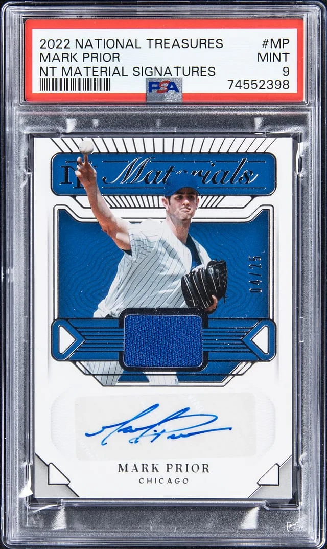 2022 Panini National Treasures Mark Prior Material Signatures #MP card image