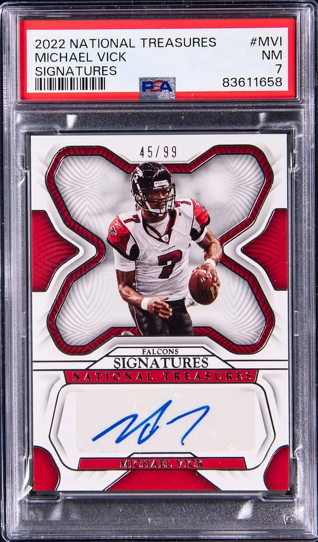 2022 Panini National Treasures Michael Vick Signatures #SIG-MVI card image