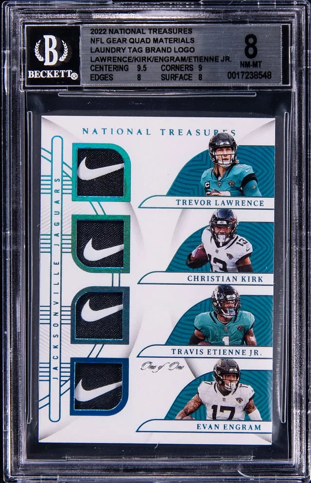 2022 Panini National Treasures NFL Gear Quad Materials Laundry #no-number card image