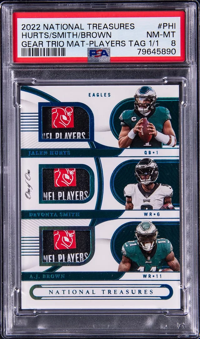2022 Panini National Treasures NFL Geat Trio Materials Player #no-number card image