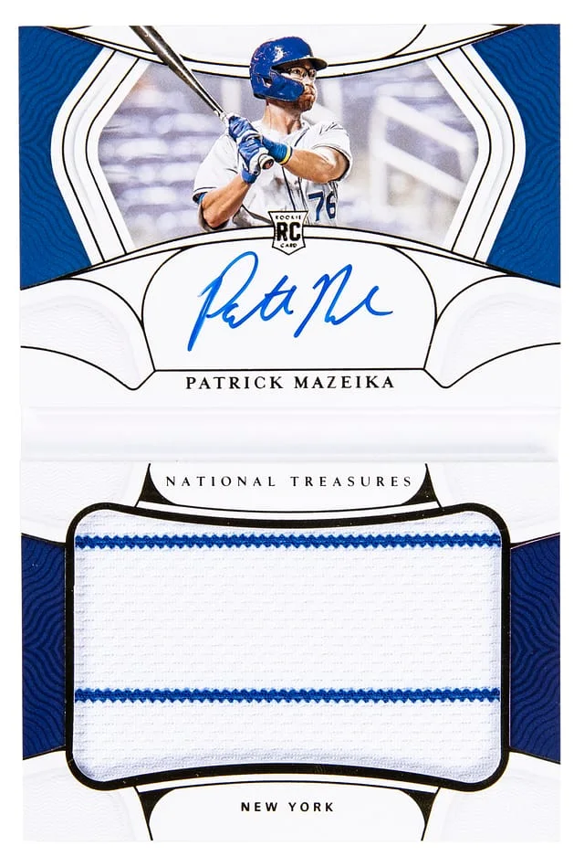 2022 Panini National Treasures Patrick Mazeika Signature Jumbo Material #RSJMB-PM card image