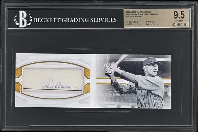 2022 Panini National Treasures Paul Waner Legendary Signatures Awards #LSB-PW card image
